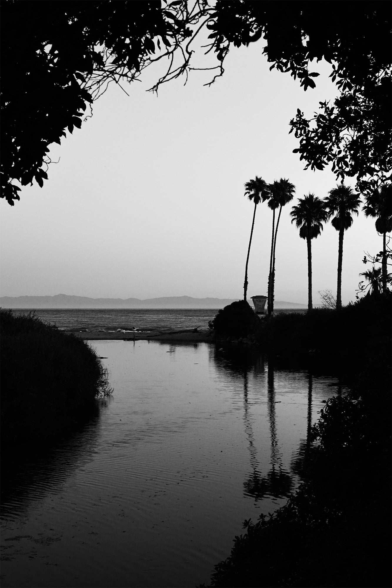Framed Arroyo Burro Beach - Hendrys Black and White
