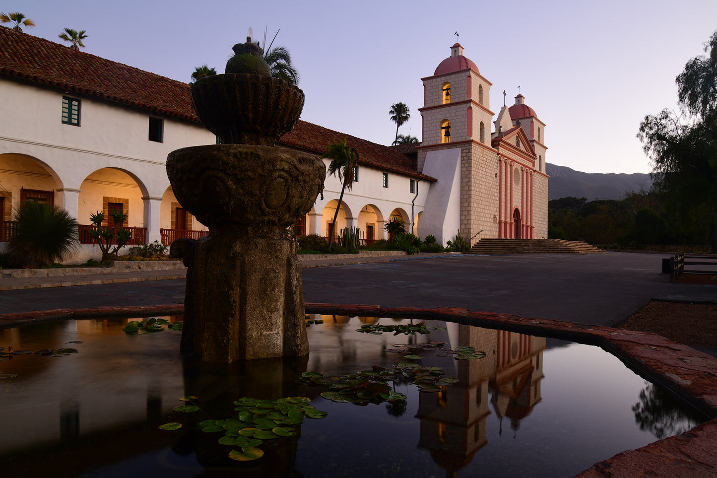 Framed Santa Barbara Mission Sunrise