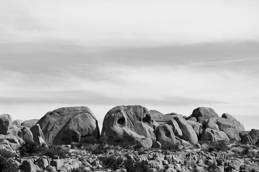 Framed Joshua Tree Rocks Black and White Rocks